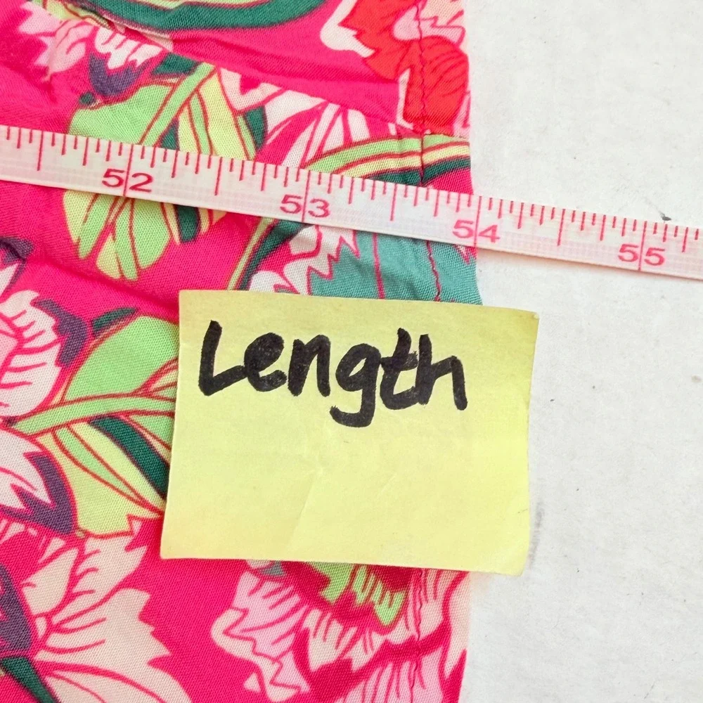 Gap Womens Medium Maxi Dress Pink Tropical Floral Kimono Style Sleeves Cottage
